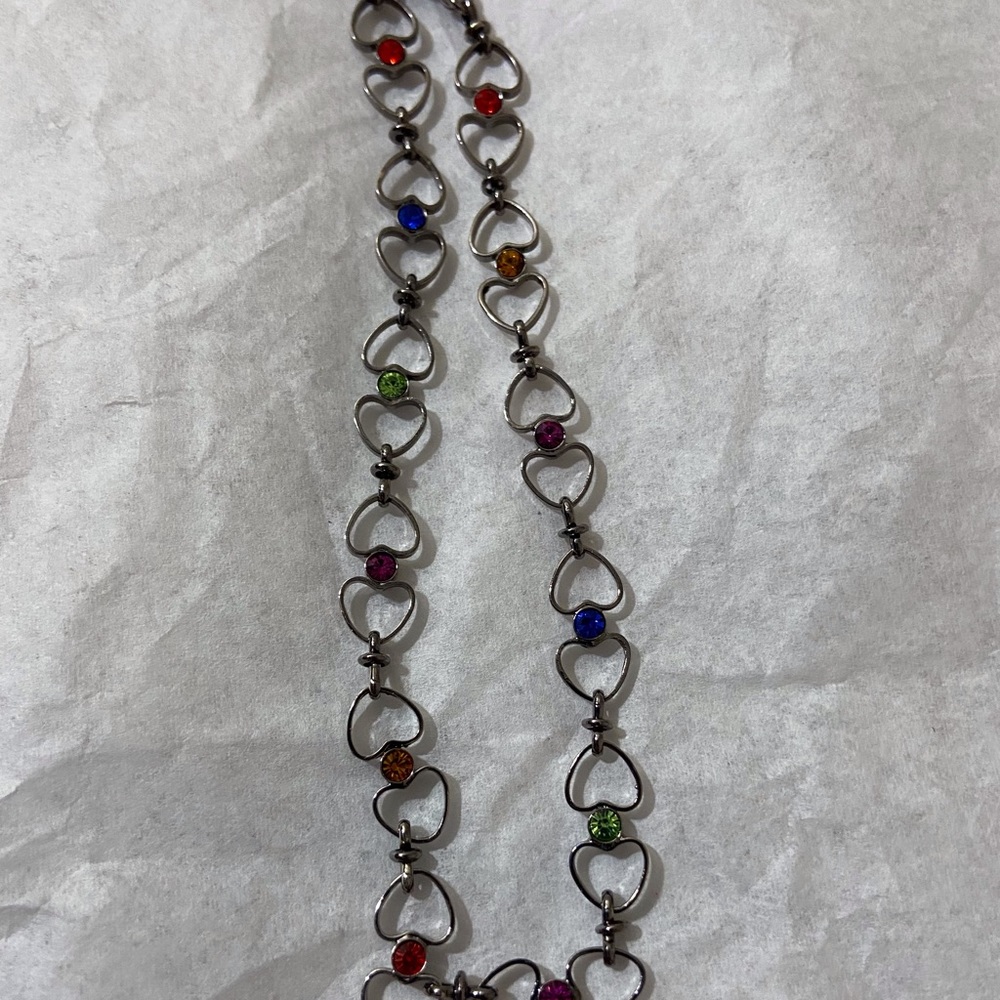 Heart and multicolor Crystal Rhinestone Ankle Bracelet